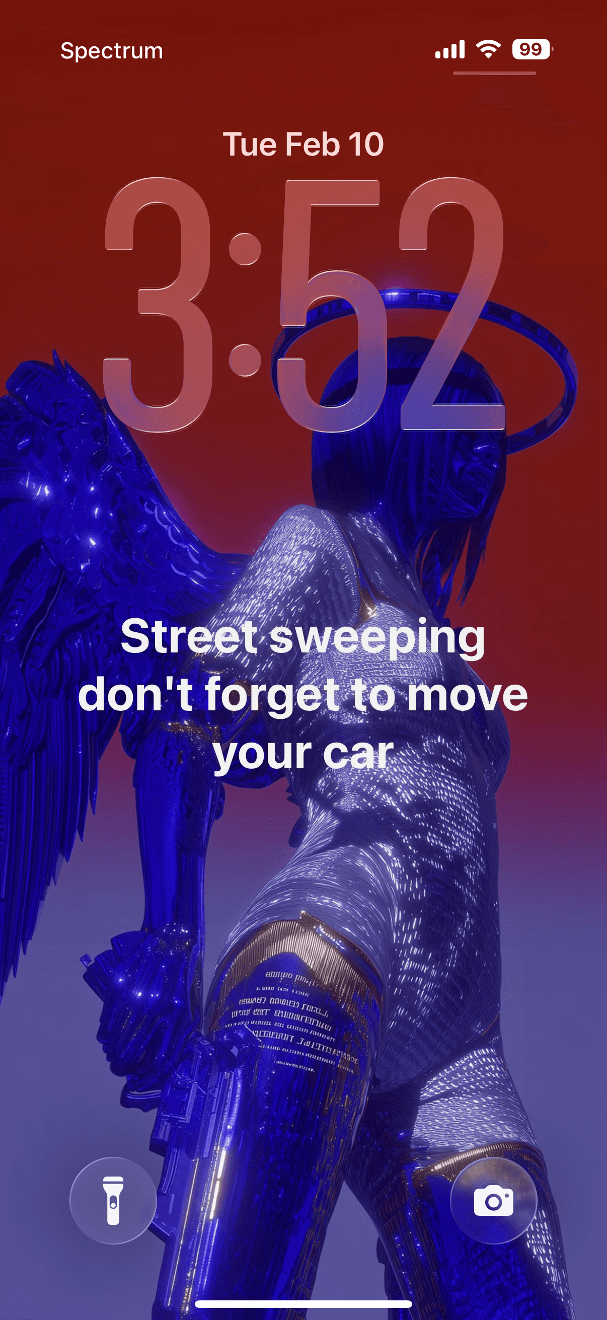 Louder app lock screen wallpaper with sticky note reminder